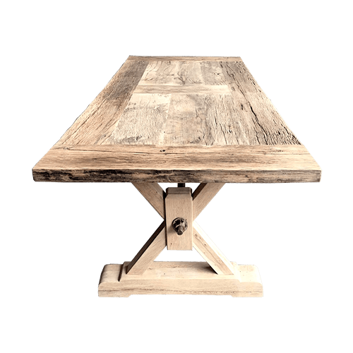 table bois de wagon, table vieux chene, table bois massif, table bois de wagon