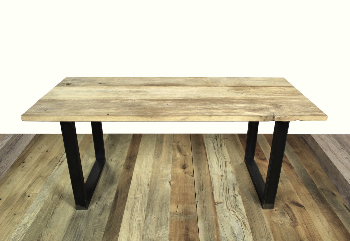 table vieux plancher, table bois ancien, table bois de grange